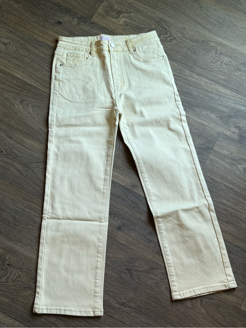 NWT- Pink Lily- Allie Yellow Straight Leg Jeans- Size 31